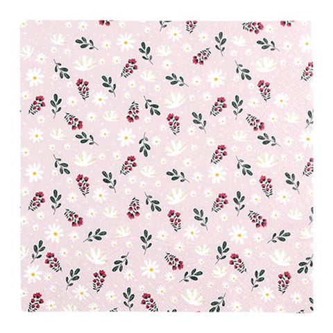 Lunchservietten „Petites Fleurs rose“, 33x33 cm, 3-lagig, Home Fashion®, 20 Stück - luterne.shop