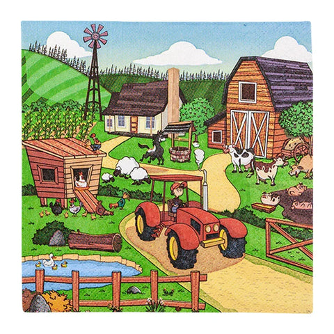 Lunchservietten „Little Farm“, 33x33 cm, 3-lagig, Home Fashion®, 20 Stück - luterne.shop