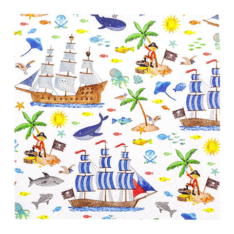 Lunchservietten „Pirates“, 33x33 cm, 3-lagig, Home Fashion®, 20 Stück - luterne.shop