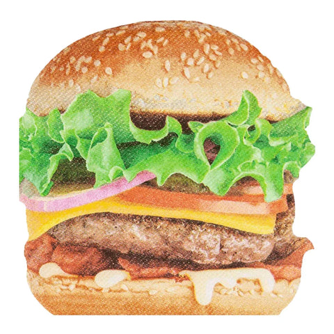 Stanzservietten „Big Burger“, 32x31 cm, 1-lagig, Home Fashion®, 12 Stück - luterne.shop