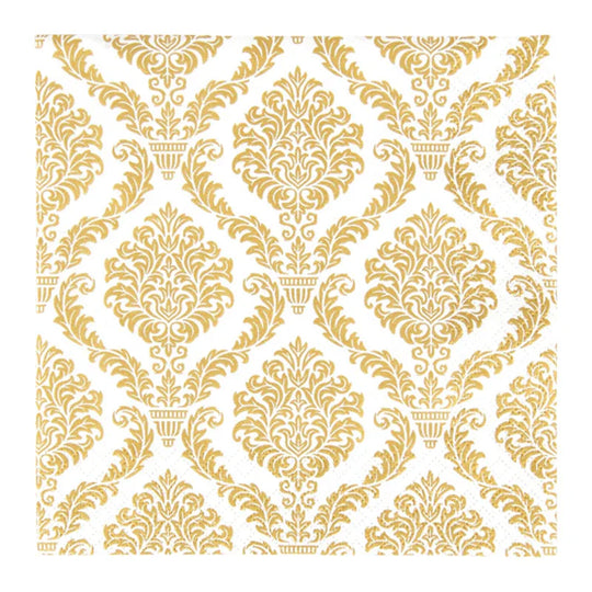 Cocktailservietten „Elegant gold“, 25x25 cm, 3-lagig, Home Fashion®, 20 Stück