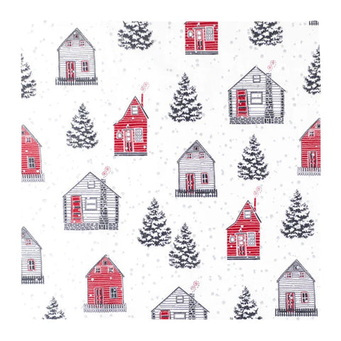 Lunchservietten „Röd Hus“, 33x33 cm, 3-lagig, Home Fashion®, 20 Stück - luterne.shop