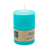 PURE Stumpenkerze Eisblau, 90/60 mm, WENZEL, Brenndauer 25h, plastikfrei, selbstverlöschend