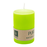 PURE Stumpenkerze Limone, 90/60 mm, WENZEL, Brenndauer 25h, plastikfrei, selbstverlöschend