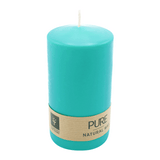 PURE Stumpenkerze Eisblau, 130/70 mm, WENZEL, Brenndauer 52h, plastikfrei, selbstverlöschend