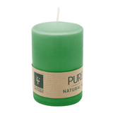 PURE Stumpenkerze Softgrün, 90/60 mm, WENZEL, Brenndauer 25h, plastikfrei, selbstverlöschend