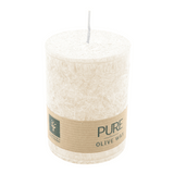 PURE OLIVE Stumpenkerze Sahara, 90/70 mm, WENZEL, Brenndauer 38h, plastikfrei, vegan
