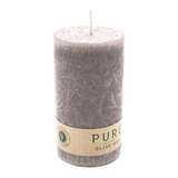PURE OLIVE Stumpenkerze Siena, 130/70 mm, WENZEL, Brenndauer 52h, plastikfrei, vegan