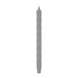 RUSTIC TWIST-Stabkerzen Silbergrau, WENZEL, 350/28 mm, Brenndauer ca. 23h, 4 Stück
