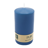 PURE Stumpenkerze Nachtblau, 130/70 mm, WENZEL, Brenndauer 52h, plastikfrei, selbstverlöschend