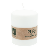 PURE Stumpenkerze Natural, 90/70 mm, WENZEL, Brenndauer 38h, plastikfrei, selbstverlöschend