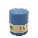 PURE Stumpenkerze Nachtblau, 90/70 mm, WENZEL, Brenndauer 38h, plastikfrei, selbstverlöschend