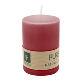 PURE Stumpenkerze Karminrot, 90/60 mm, WENZEL, Brenndauer 25h, plastikfrei, selbstverlöschend