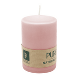 PURE Stumpenkerze Antikrosa, 90/60 mm, WENZEL, Brenndauer 25h, plastikfrei, selbstverlöschend