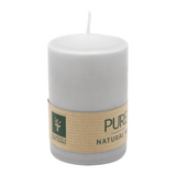 PURE Stumpenkerze Silbergrau, 90/60 mm, WENZEL, Brenndauer 25h, plastikfrei, selbstverlöschend