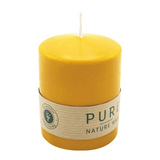 PURE Stumpenkerze Natur, 90/70 mm, WENZEL, Brenndauer 38h, plastikfrei, selbstverlöschend