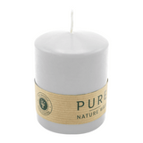 PURE Stumpenkerze Silbergrau, 90/70 mm, WENZEL, Brenndauer 38h, plastikfrei, selbstverlöschend