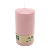 PURE Stumpenkerze Antikrosa, 130/70 mm, WENZEL, Brenndauer 52h, plastikfrei, selbstverlöschend