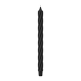 RUSTIC TWIST-Stabkerzen Schwarz, WENZEL, 350/28 mm, Brenndauer ca. 23h, 4 Stück