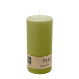 PURE Stumpenkerze Olive, 130/60 mm, WENZEL, Brenndauer 40h, plastikfrei, selbstverlöschend