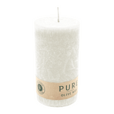 PURE OLIVE Stumpenkerze Natural, 130/70 mm, WENZEL, Brenndauer 52h, plastikfrei, vegan