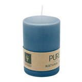 PURE Stumpenkerze Nachtblau, 90/60 mm, WENZEL, Brenndauer 25h, plastikfrei, selbstverlöschend