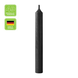 49 Stabkerzen Schwarz, 110/13 mm, KERZENFARM HAHN, Brenndauer 2h
