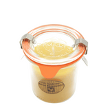 100% Bienenwachskerze im Glas 75/70 mm, KERZENFARM HAHN, Brenndauer 17,5h, 140 ml