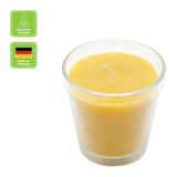 Bienenwachskerze im Glas, 100% reines Bienenwachs, KERZENFARM HAHN, H80 x Ø50/78 mm, 130 ml, Brenndauer ca. 13h - luterne.shop