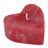 100% Bienenwachs Kerze in Herzform, rot, 28/65 mm, KERZENFARM HAHN, Brenndauer 6,5h - luterne.shop