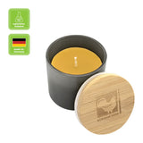 Bienenwachskerze im Glas, Sandfarben, 100% reines Bienenwachs, KERZENFARM HAHN, 70/70 mm, Brenndauer ca. 17h - luterne.shop
