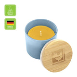 Bienenwachskerze im Glas, Hellblau, 100% reines Bienenwachs, KERZENFARM HAHN, 70/70 mm, Brenndauer ca. 17h - luterne.shop