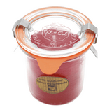 100% Bienenwachskerze im Glas Dunkelrot 75/70 mm, KERZENFARM HAHN, Brenndauer 17,5h, 140 ml