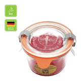 Bienenwachskerze im Weckglas, 100% reines Bienenwachs, Dunkelrot, KERZENFARM HAHN, 50/70 mm, 80 ml, Brenndauer ca. 6,5h - luterne.shop