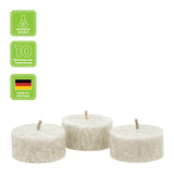 Teelichter aus Stearin, 18/38 mm, Elfenbein, KERZENFARM HAHN, Brenndauer ca. 4h, 10 Stück pro Verpackung - luterne.shop