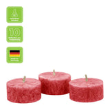 Teelichter aus Stearin, 18/38 mm, Rot, KERZENFARM HAHN, Brenndauer ca. 4h, 10 Stück pro Verpackung - luterne.shop