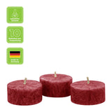 Teelichter aus Stearin, 18/38 mm, Dunkelrot, KERZENFARM HAHN, Brenndauer ca. 4h, 10 Stück pro Verpackung - luterne.shop