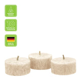 Teelichter aus Stearin, 18/38 mm, Creme, KERZENFARM HAHN, Brenndauer ca. 4h, 10 Stück pro Verpackung - luterne.shop
