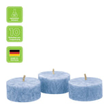 Teelichter aus Stearin, 18/38 mm, Blau, KERZENFARM HAHN, Brenndauer ca. 4h, 10 Stück pro Verpackung - luterne.shop