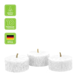 Teelichter aus Stearin, 18/38 mm, Weiß, KERZENFARM HAHN, Brenndauer ca. 4h, 10 Stück pro Verpackung - luterne.shop