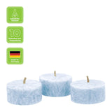 Teelichter aus Stearin, 18/38 mm, Eisblau, KERZENFARM HAHN, Brenndauer ca. 4h, 10 Stück pro Verpackung - luterne.shop