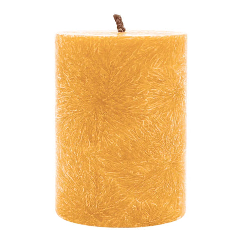 Stumpenkerze aus Stearin, Mandarin, 50/65 mm, 100% pflanzlicher Wachs, KERZENFARM HAHN, Brenndauer ca. 15h - luterne.shop