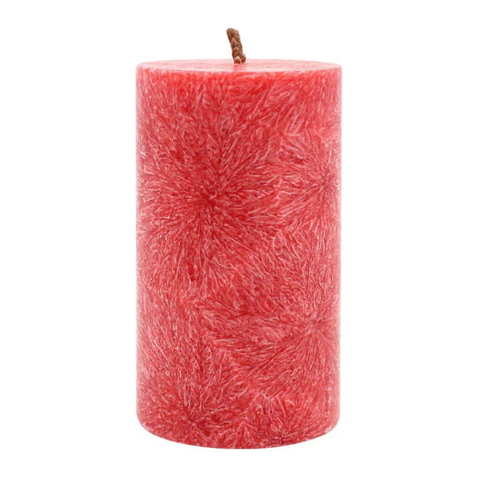 Stumpenkerze aus Stearin, Rot, 50/90 mm, 100% pflanzlicher Wachs, KERZENFARM HAHN, Brenndauer ca. 28h
