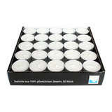 Stearin-Teelichter, 14/38 mm, KERZENFARM HAHN, Brenndauer ca. 3h, mit Aluminiumhülle, 50 Stück pro Verpackung - luterne.shop