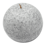 Stearin-Kugelkerze, Grau, Ø80 mm, 100% pflanzliches Wachs, KERZENFARM HAHN, Brenndauer ca. 25h - luterne.shop