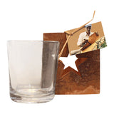 Teelichthalter aus natürlicher Zimtrinde mit Glaseinsatz, eckig, Stern, H70 x Ø60 mm, KERZENFARM HAHN - luterne.shop