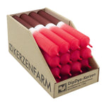 DIP DYE Stabkerzen Weihnachtsrot-Dunkelrot, 180/22 mm, KERZENFARM HAHN, Brenndauer 7h, 16 St.