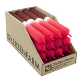 DIP DYE Stabkerzen Weihnachtsrot-Dunkelrot, 180/22 mm, KERZENFARM HAHN, 7h, 16 St.