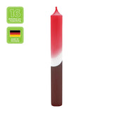 16 DIP DYE Stabkerzen Weihnachtsrot-Dunkelrot, 180/22 mm, KERZENFARM HAHN, Brenndauer 7h