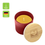 Bienenwachskerze im Glas, Dunkelrot, 100% reines Bienenwachs, KERZENFARM HAHN, 70/70 mm, Brenndauer ca. 17h - luterne.shop